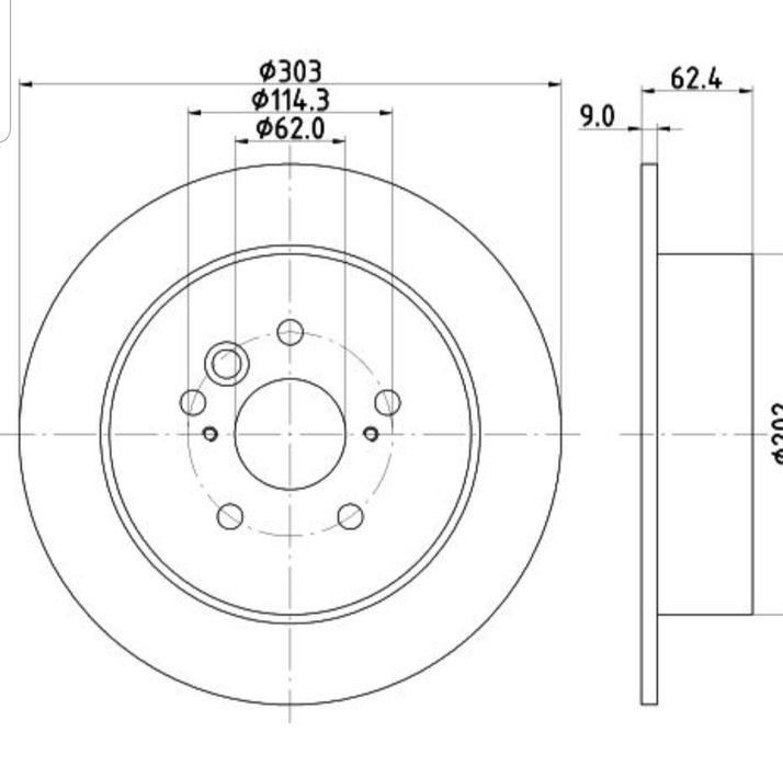 Disc frană TOYOTA RAV 4  Disc frână spate Toyota Discuri frână