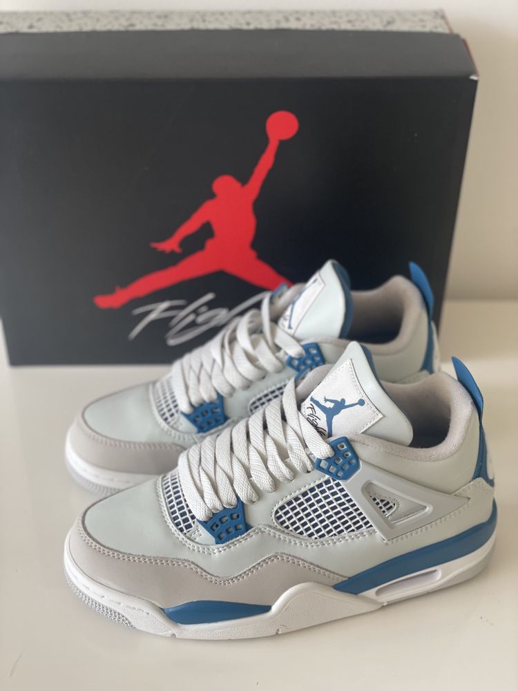 Jordan 4 Retro Military Blue Air Black Grey Oreo