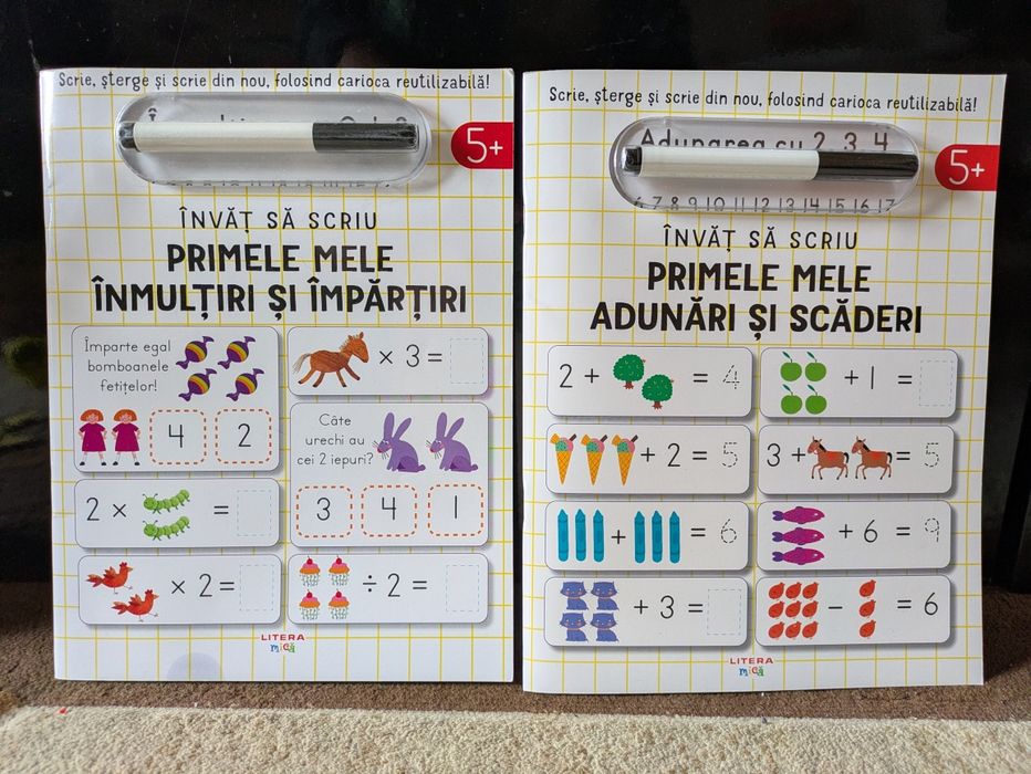 Pachet 2 carti Invat sa scriu - Adunari, Scaderi, Inmultiri, Impartiri