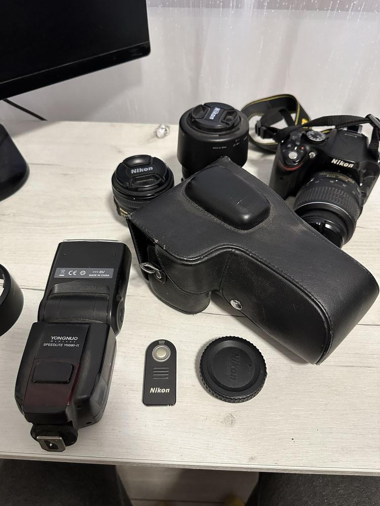 Nikon d5200 cu obiective 18-55, 55-200 50 fix