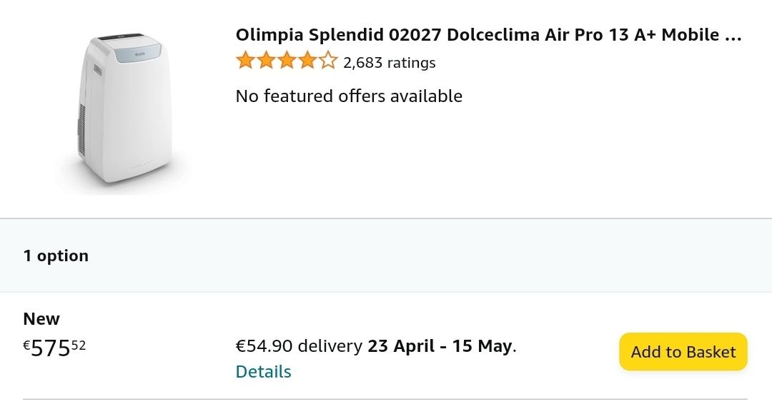 Aer condiționat portabil Olimpia Splendid Dolceclima Air Pro 13 A+ WiF