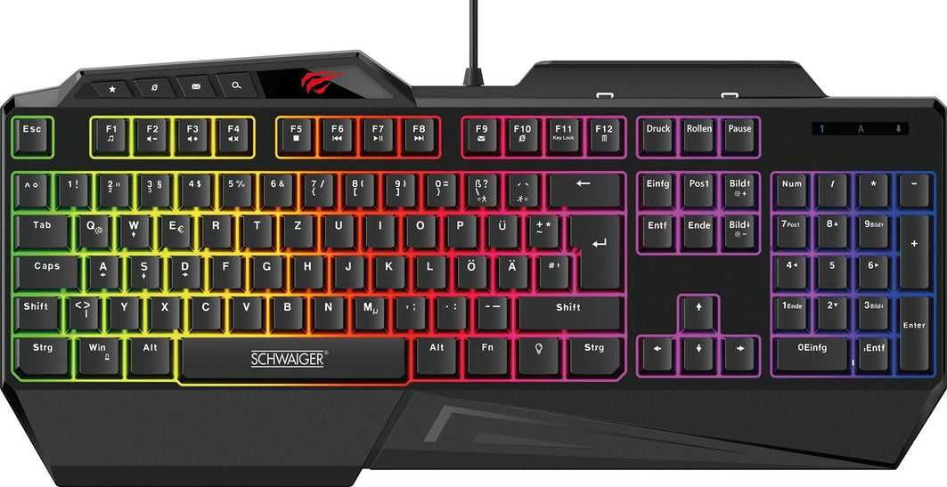 Геймърска клавиатура SCHWAIGER Gaming Tastatur GT108, RGB подсветка