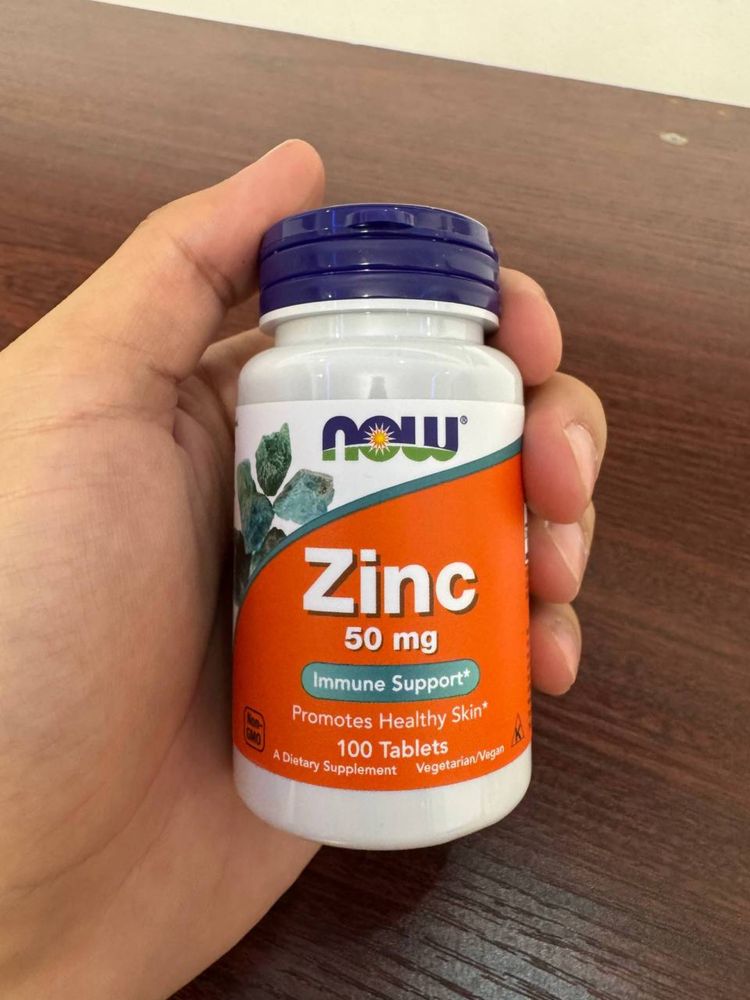 NOW Foods Zinc/Цинк 50 mg – Immunitet va sog‘liq uchun