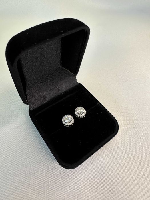 Cercei din argint 925 cu Moissanite – cadou elegant, cutie inclusă