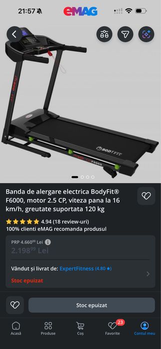 Banda alergare home gym fitness BodyFit F6000