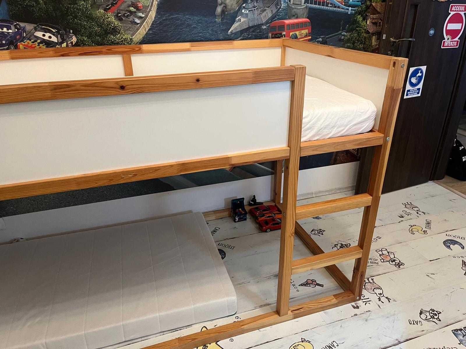 Pat reversibil IKEA KURA cu accesorii