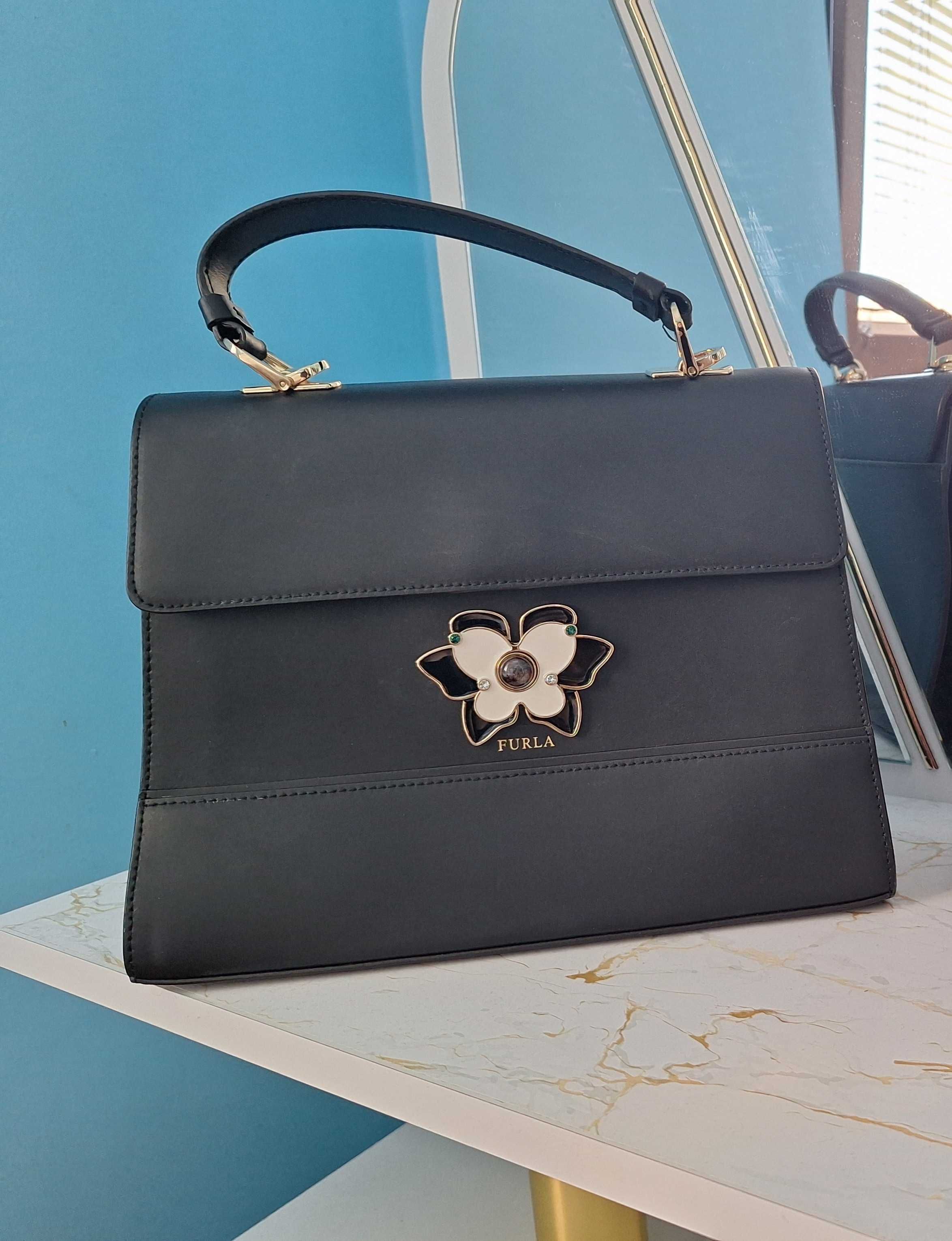 Черна чанта Furla Mughetto