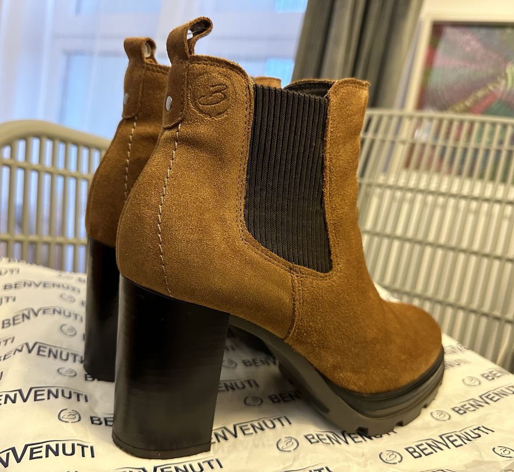 Botine damă Benvenuti din piele întoarsă