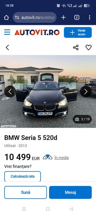 Vând bmw GT 520 d seria 5 2013,xdrive