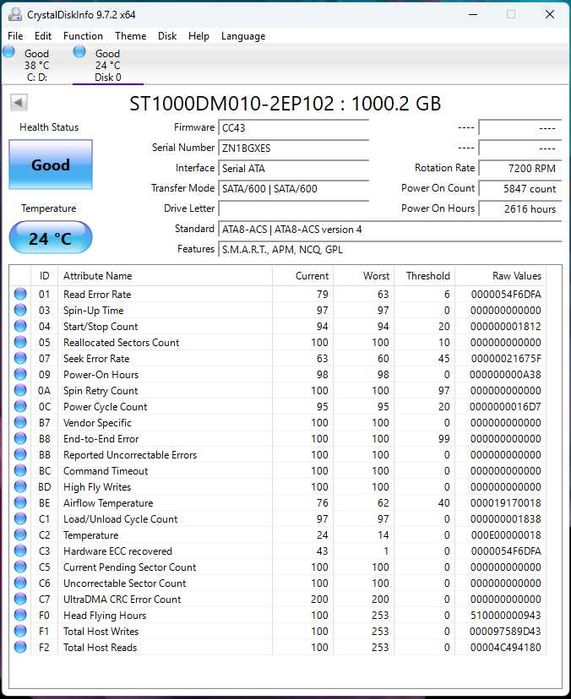 2 buc HDD 3.5 SATA3, 1Tb + 2Tb, uz personal, intretinute