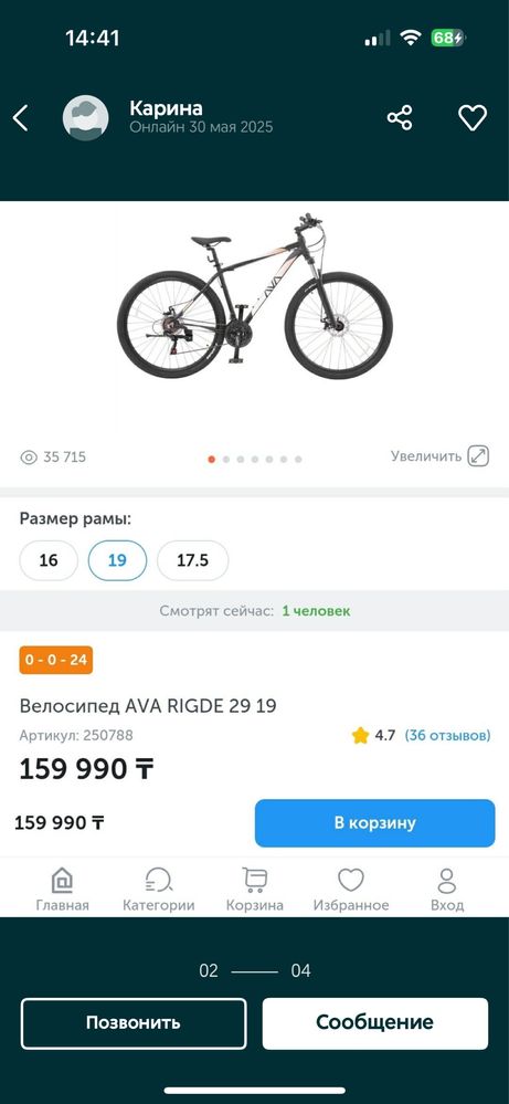 Велосипед AVA RIDGE 29 19