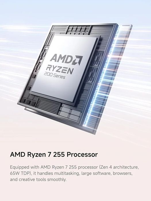 MINISFORUM AI X1-255 Mini PC Ryzen 7 255  up to 4,9 GHz,Radeon780