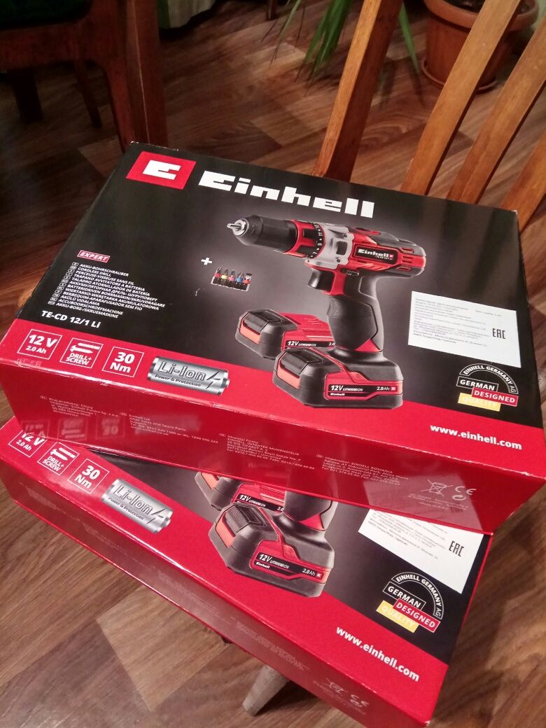 Шуруповёрт EINHELL TE-CD 12/1 Li (2x2,0 Ач)