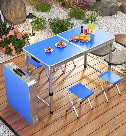 Set masa  cu 4 scaune camping ideale pentru turism culori diverse
