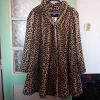 Модерно леопардово палто, изкуствена кожа тип пелерина.