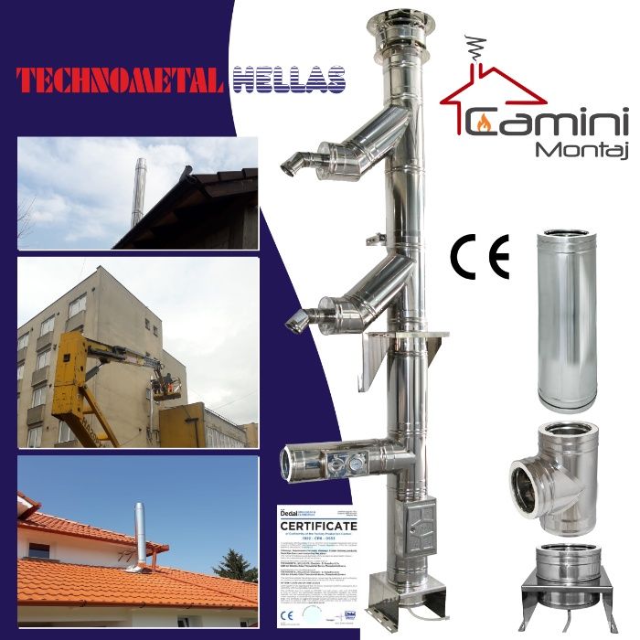Cos de fum inox PREMIUM - Tehnometal Hellas 6m 200mm Timis