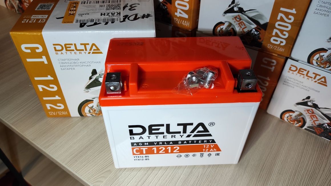 Аккумулятор для мото Delta CT 1212. 12V 12Ah. YTX12-BS,