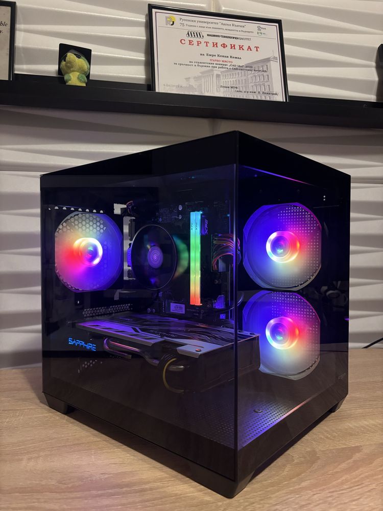 Геймърски компютър RYZEN 5 2600, RX580 8gb, 16 ram, 256 ssd, 600W