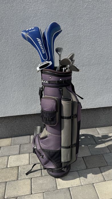 Set crose de Golf pentru Dama , cu carucior pliabil . Titanium .