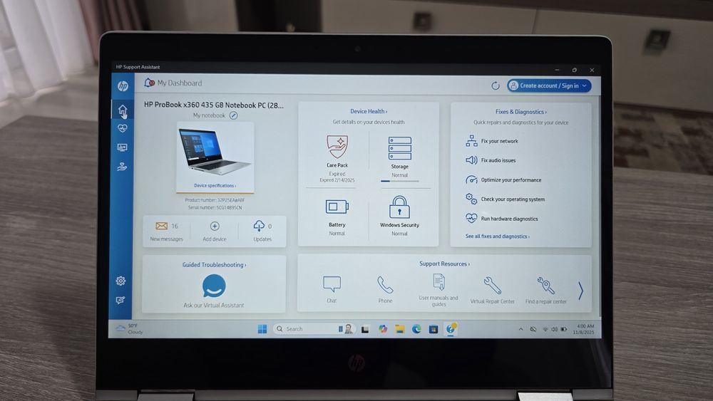 Laptop 2in1, x360 435G8, touchscreen, Ryzen 5 5600, 8Gb, 256Gb ssd,