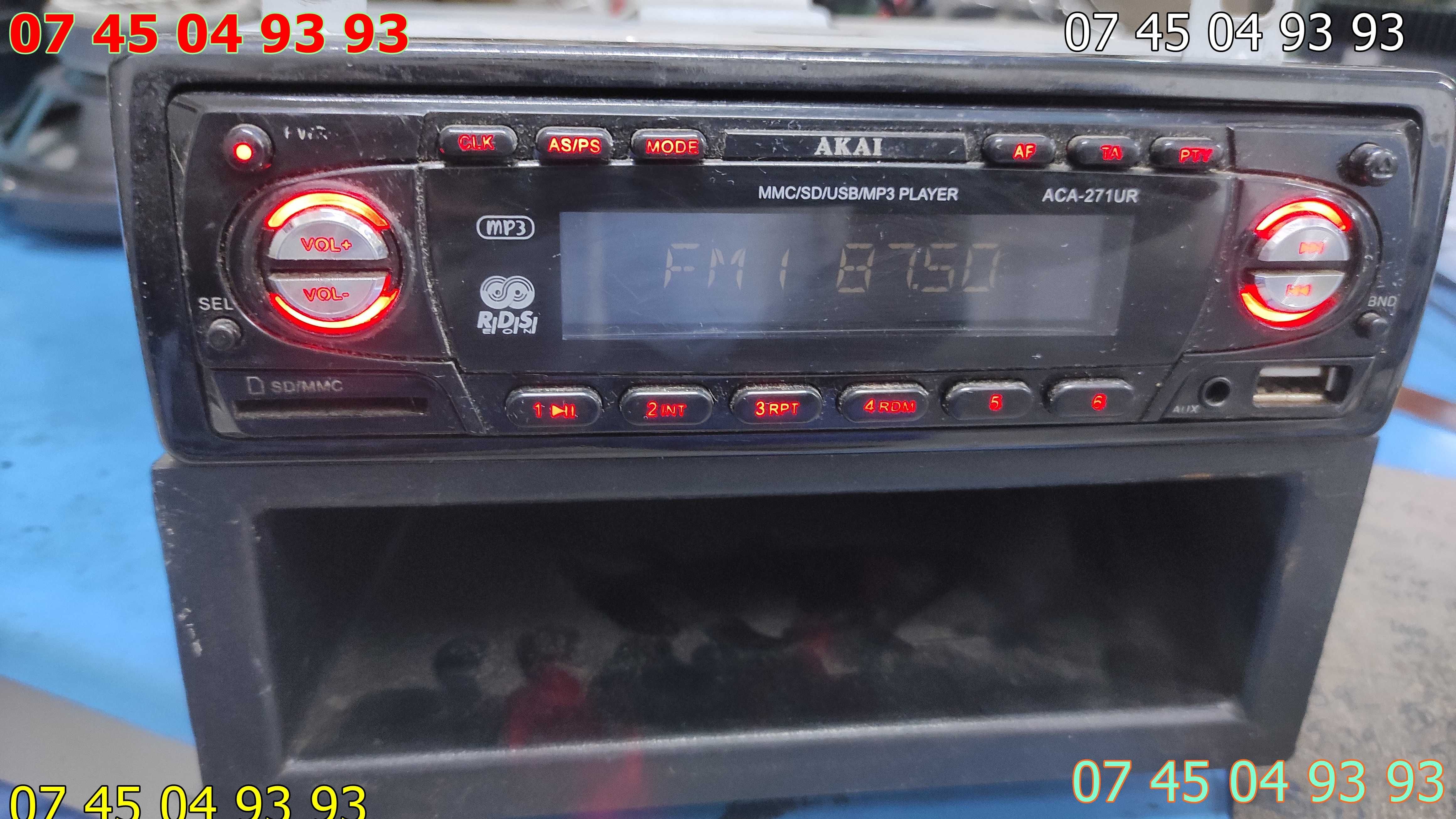 radio auto AKAI ACA 271 UR cu usb sdcard toate mufele prezente