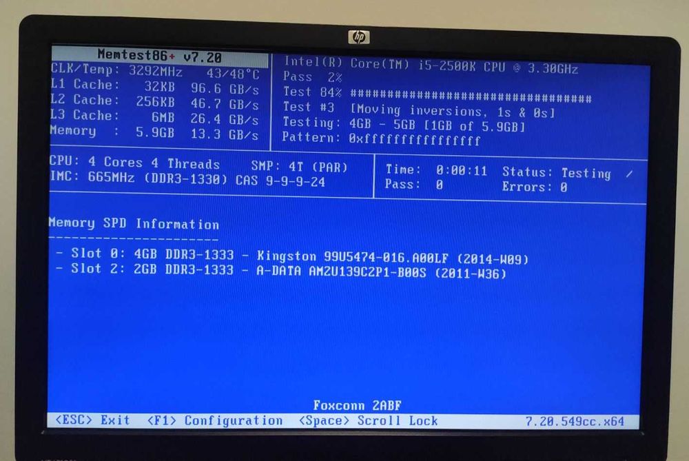 Дънна платка i5 2500K 6GB ddr3 1333 OEM охлаждане налична задна планка