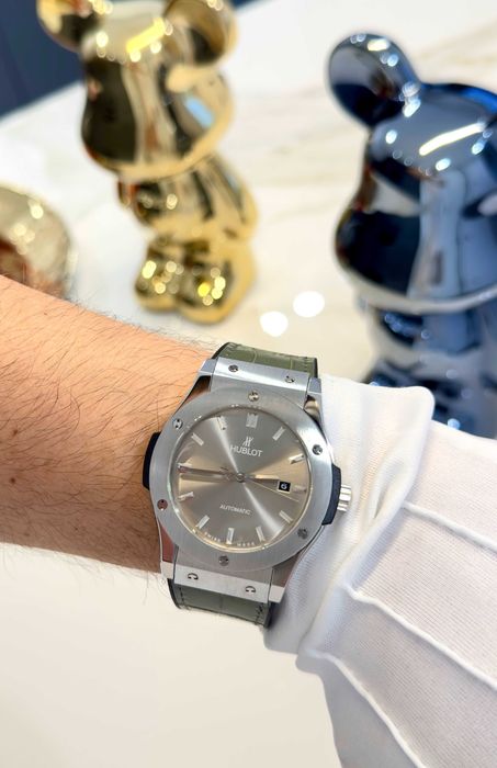 hb classic fusion 42mm сребристо/зелено