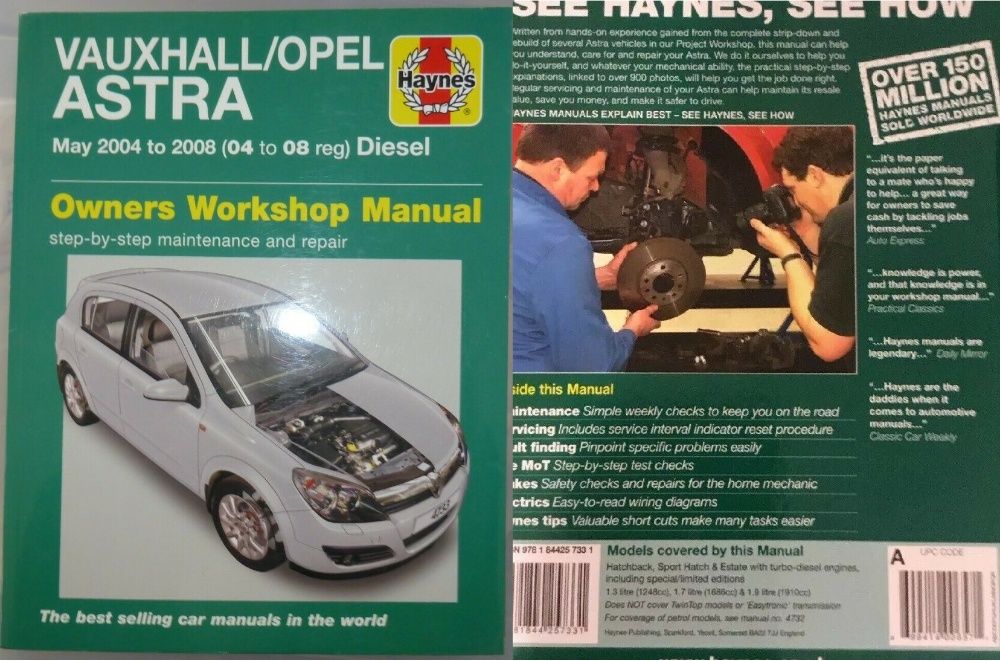 Manual Haynes Opel Astra Zafira Vectra Omega Calibra Frontera