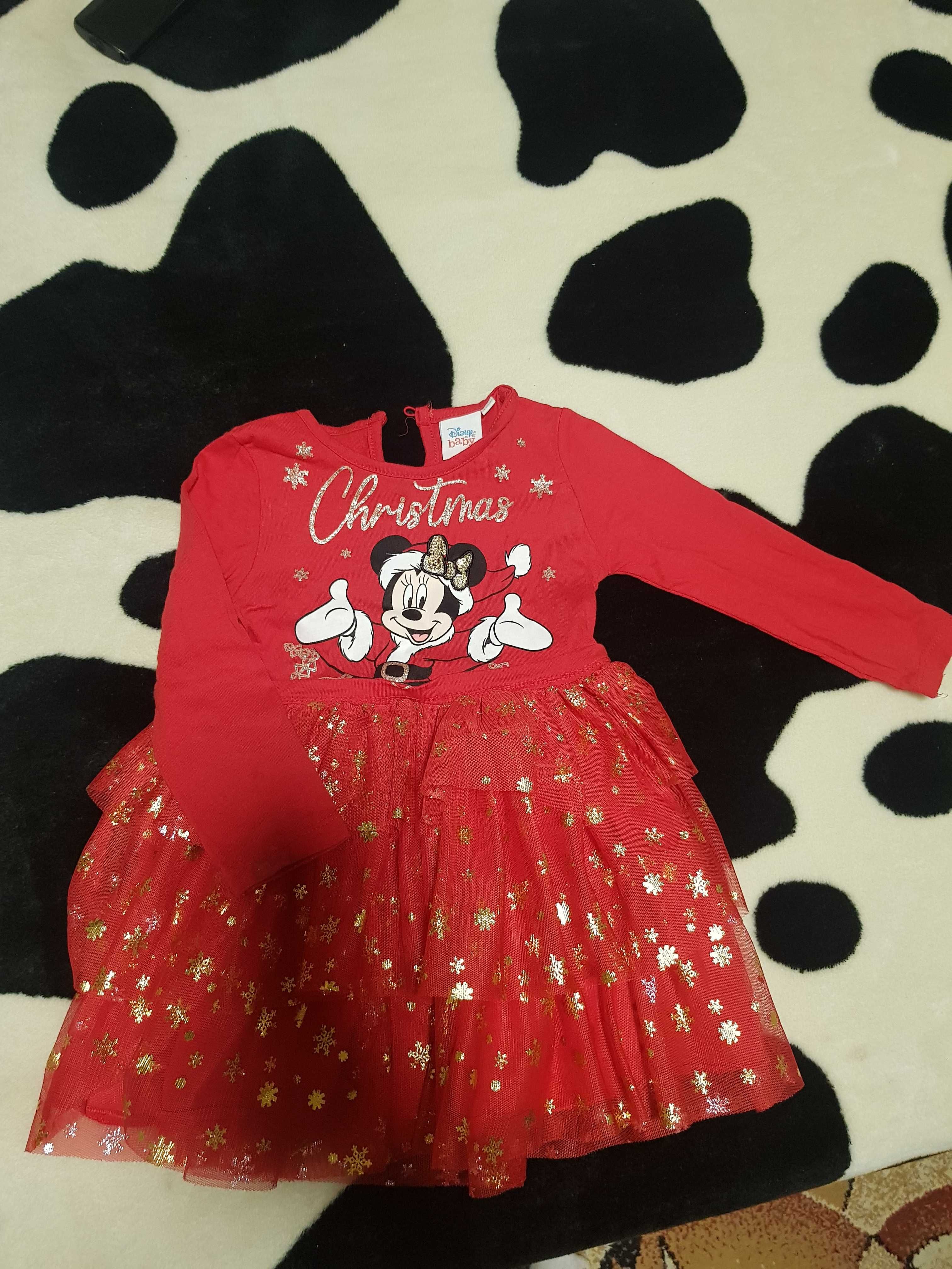 Rochita fetita rosie Craciun minnie mouse