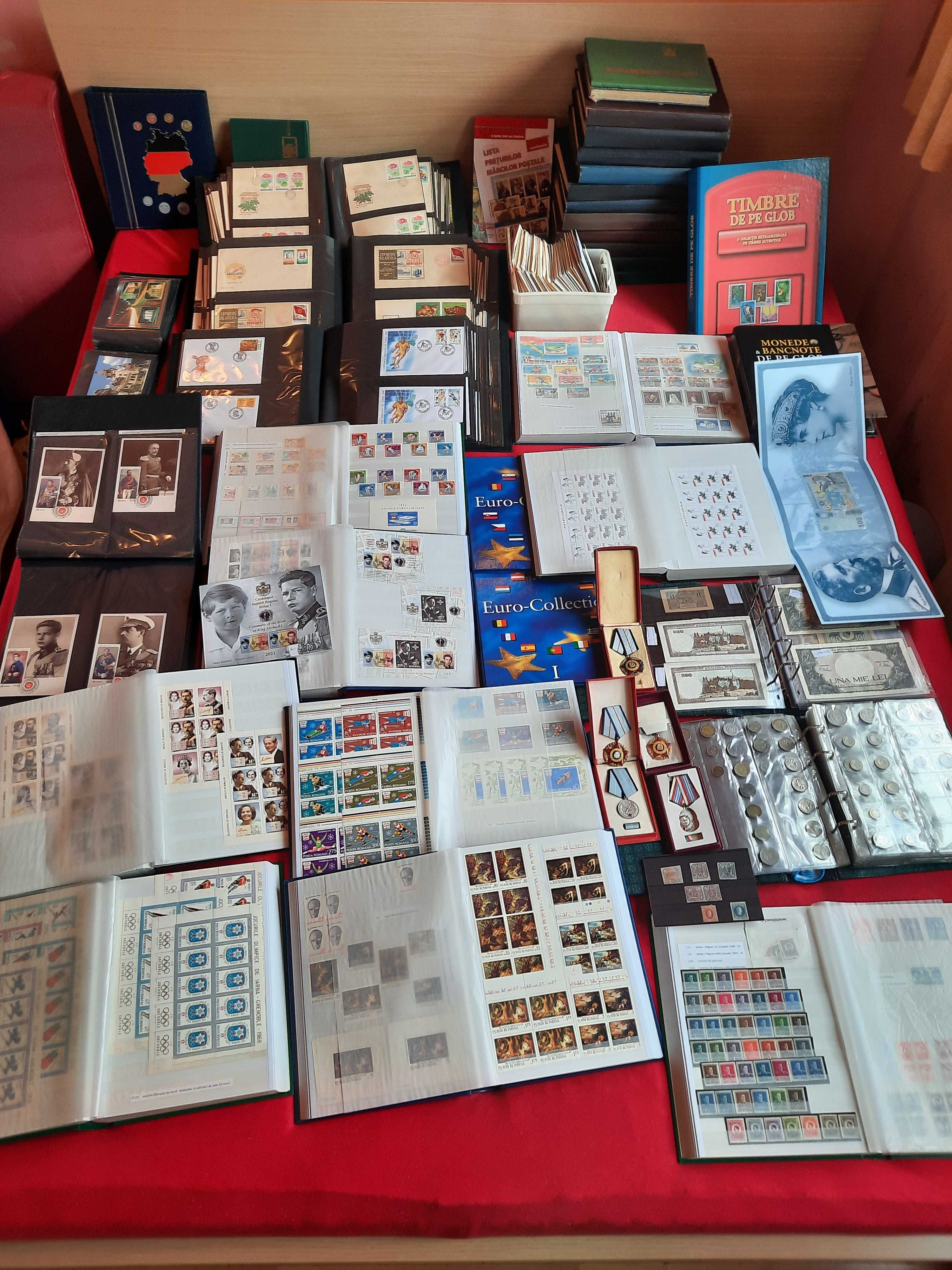 Colectie timbre, FDC-uri, monede, bancnote