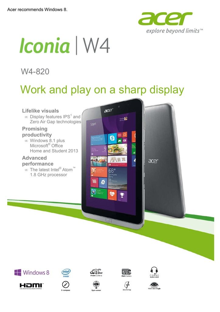 Acer iconia w4-821  в идеальном состоянии,  новый, скидка есть