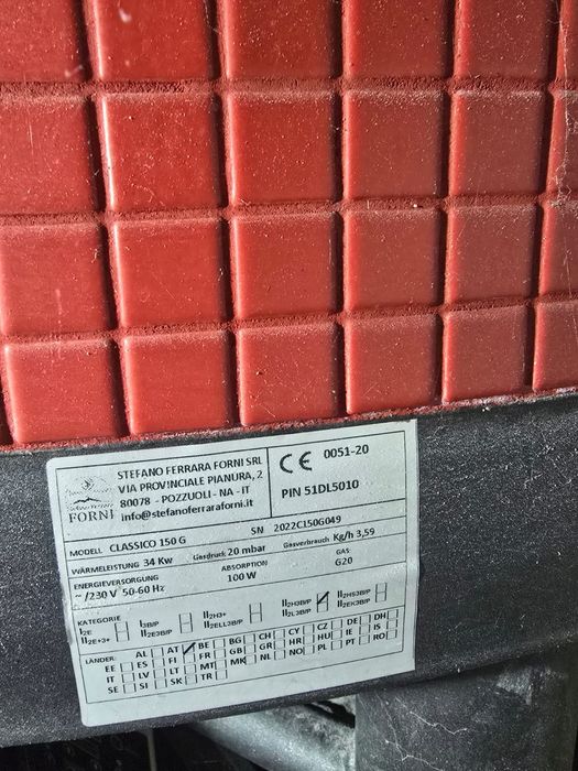 Vand cuptor Pizza gaz, 12 Pizza