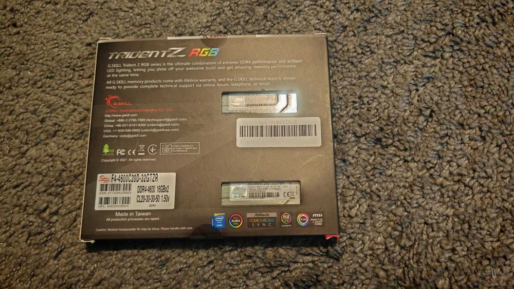 Рам памет G.Skill Trident Z RGB 32GB (2x16GB) DDR4 4600MHz