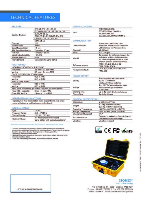 GNSS RTK Stonex S9i - HOT-SWAP si GPS, GLONASS, Galileo și BeiDou.