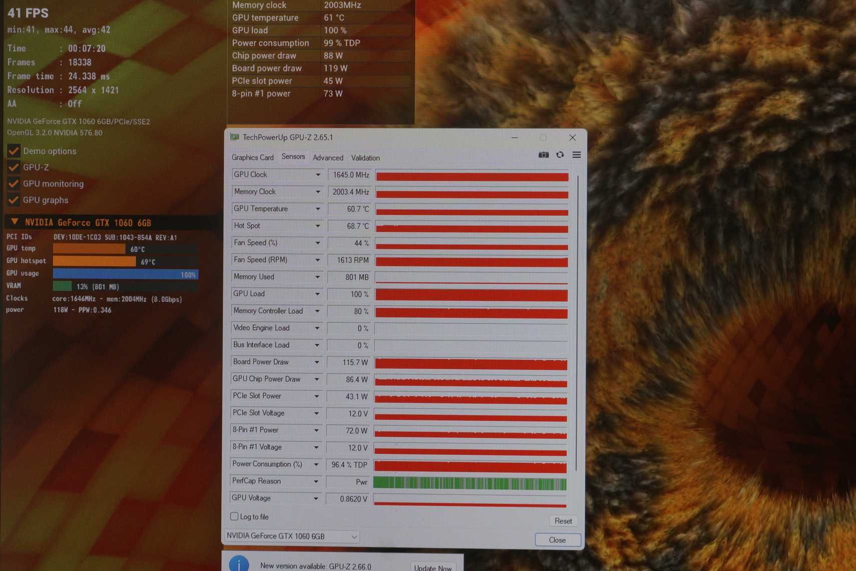 GPU Видео карта Nvidia GeForce GTX 1060 6GB Asus ROG Strix / Вкл.ДДС