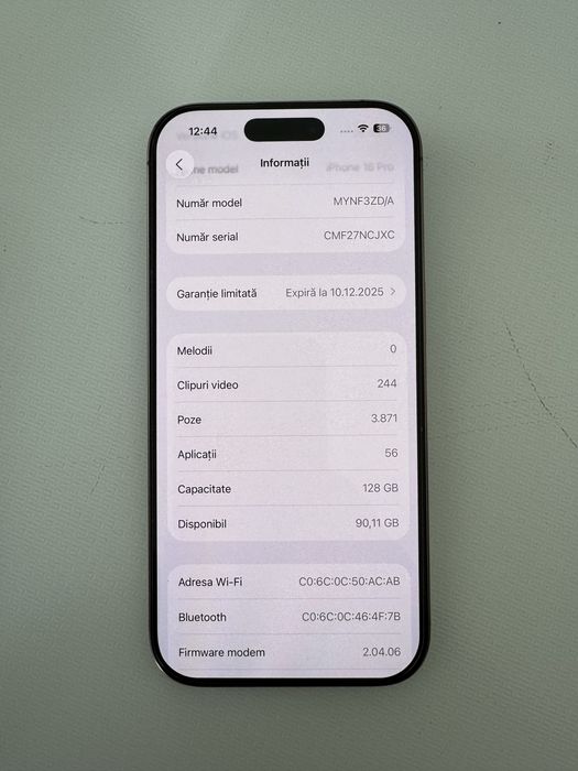 Iphone 16 pro desert/100% baterie/garantie