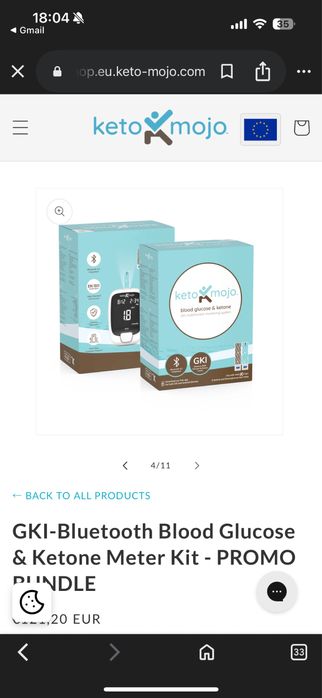 Keto-mojo апарат за измерване на кетони и кръвна захар