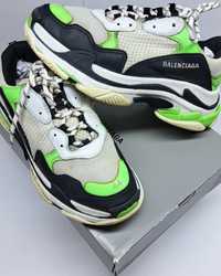 Balenciaga Triple S White Green Fluo