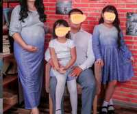 Family look, парная одежда платья мама и 2 дочки