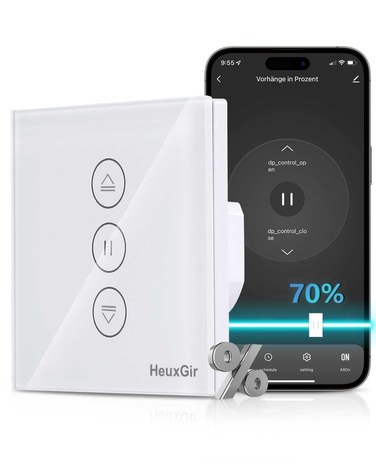 НОВ! Смарт ключ за ролетни щори, WiFi, приложение, % контрол