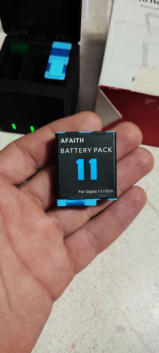 AFAITH 2 Батерии със зарядна станция с 3 слота Go Pro Hero 9/10/11/12