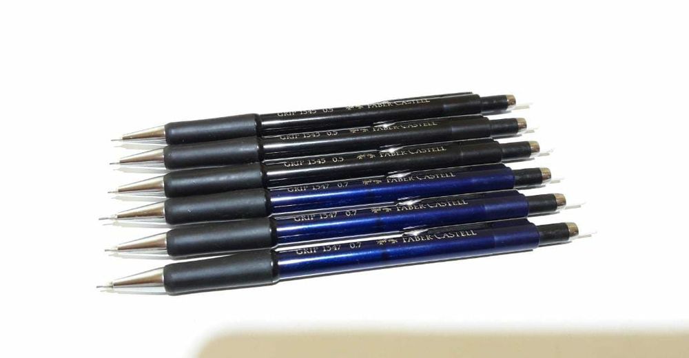 Lot 6 creioane faber castell 1345 si 1347 de 0.5 mm si 0.7 mm