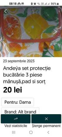 Andeya s , set protecție bucătărie 3 piese,  manusa, pad și sorț