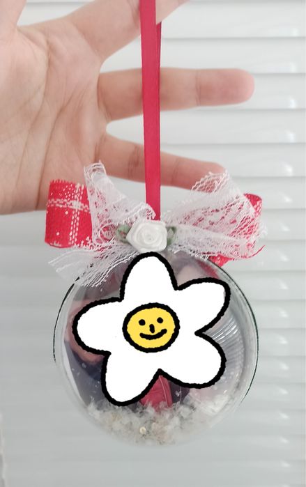 Коледна топка със снимка Коледа подарък