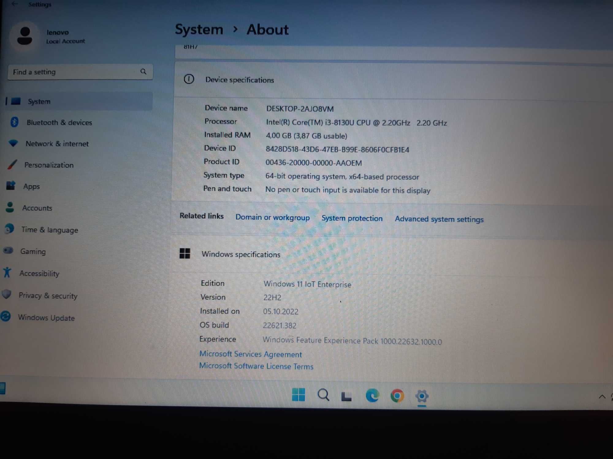 Laptop  Lenovo ideapad 130-15IKB