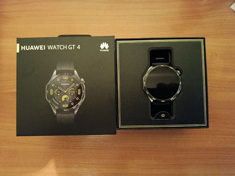 HUAWEI WATCH GT 4, BLACK, Black Fluoroelastomer Strap, 46 MM, PNX-B19