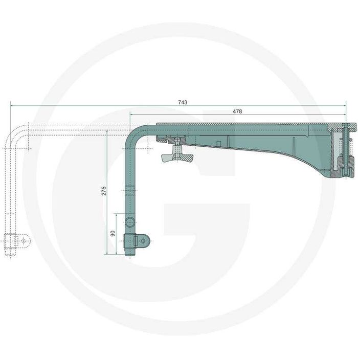 Brat oglinda fendt / suport oglinda fendt