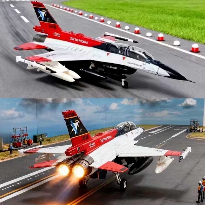 Macheta avion metalica Lockheed Martin F-16D Block 62+ scara 1:72 21cm