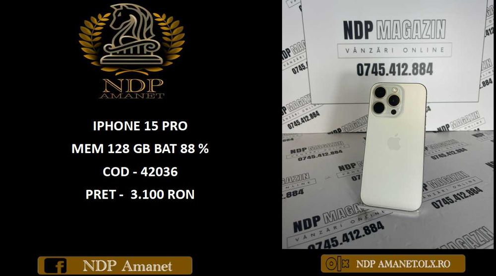 NDP Amanet NON-STOP Bld.Iuliu Maniu 69 IPHONE 15 PRO  (42036)