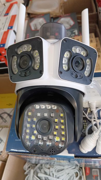 Тройна безжична IP камера с WiFi приложение iCSee 12MP